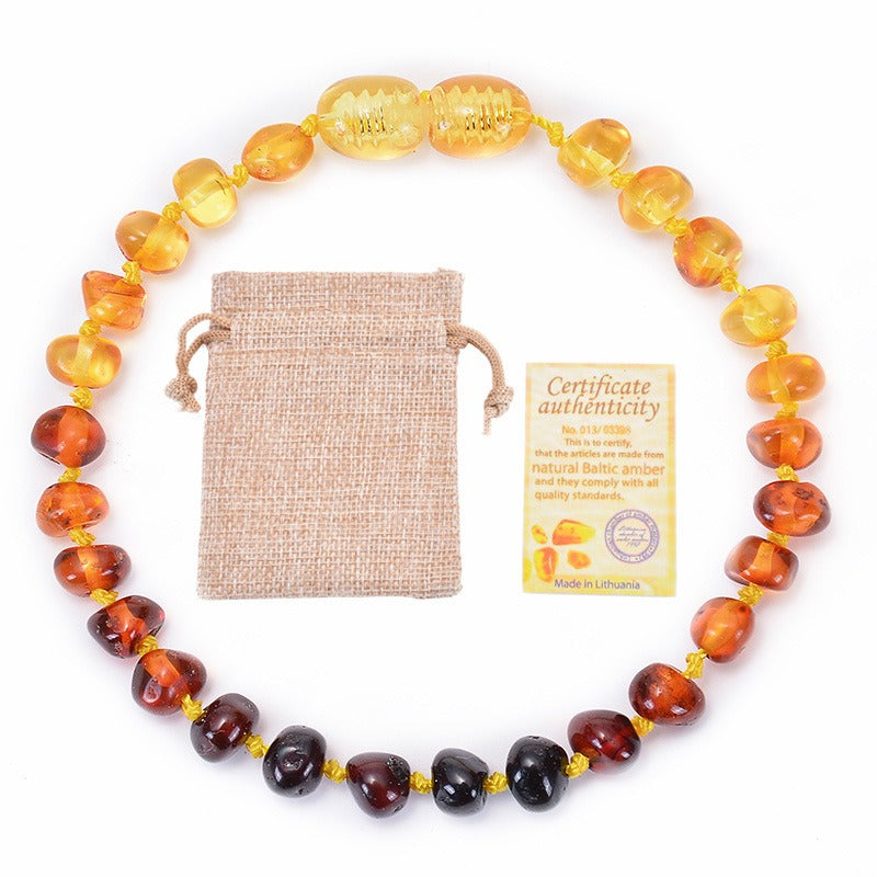 Baltic Sea Amber Baby Bracelet - Irregular Handcrafted Jewelry