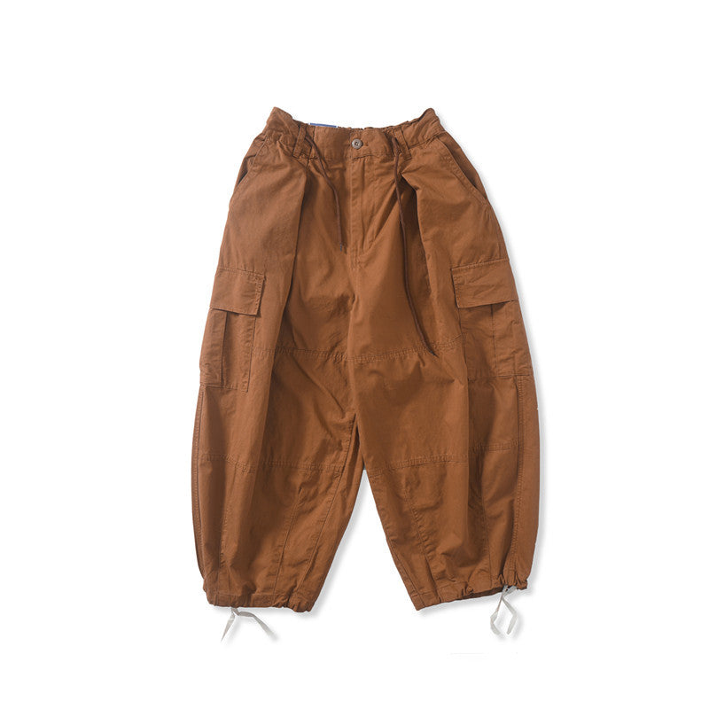Men's Loose Cuffed Harem Pants - Street Style & Multi-Pockets