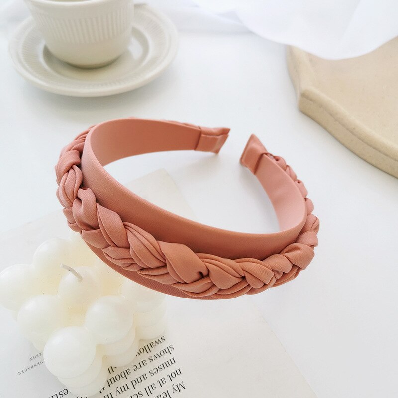 Hair Hoop Solid Color Braided Headband