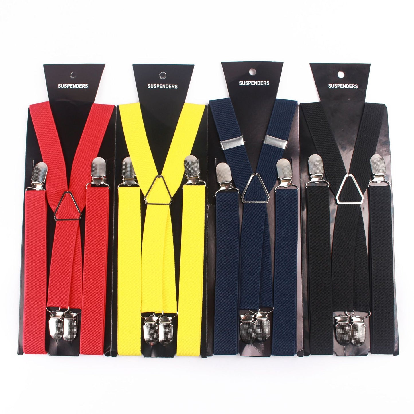 Bow Tie Square Stylish Men's Solid Color Adjustable Bib Suspender Suit