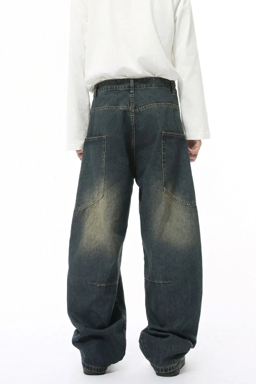 Harajuku Style Mid Rise Waist Jeans with Pockets
