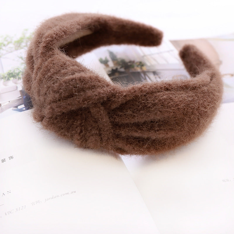 Woolen Mink Hair Hoop Knot Headband