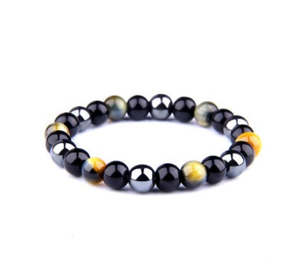 Harajuku Style Tiger Eye & Obsidian Gemstone Bracelet
