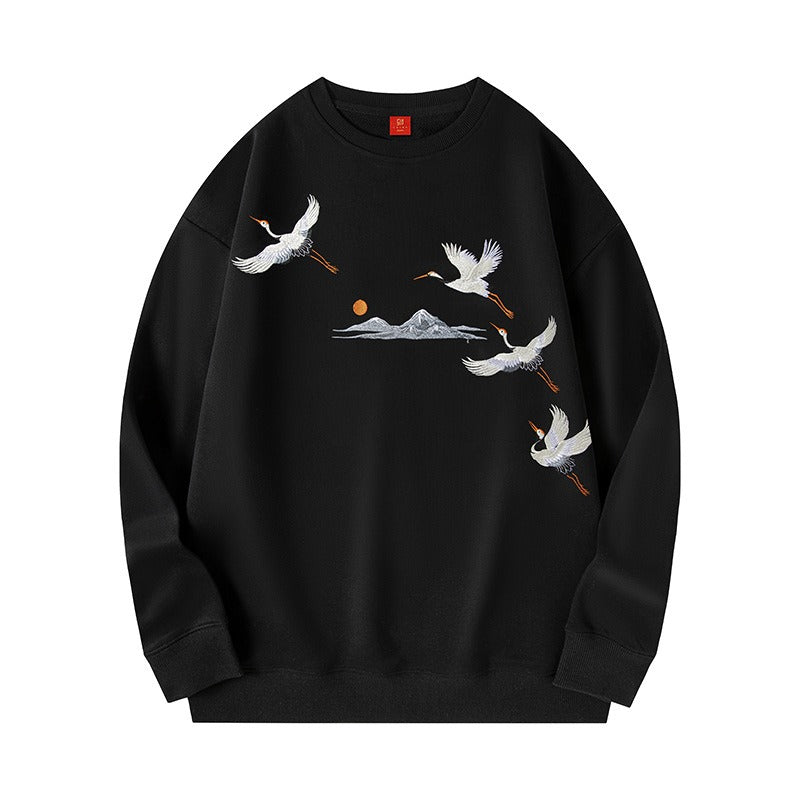 Harajuku Style Men's Round Neck Pullover Sweatshirt