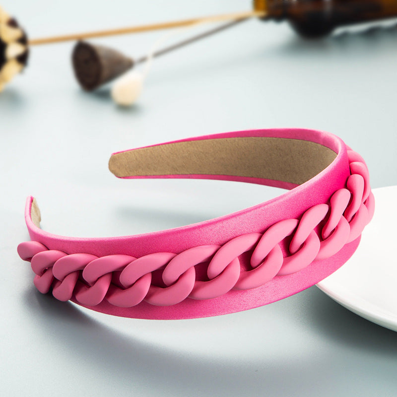 Pastoral Style Wide-Brimmed Color Chain Headband