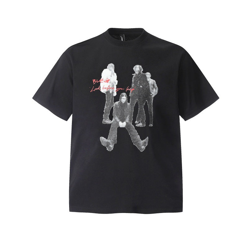 Playful Character Letter Printed Casual T-Shirt