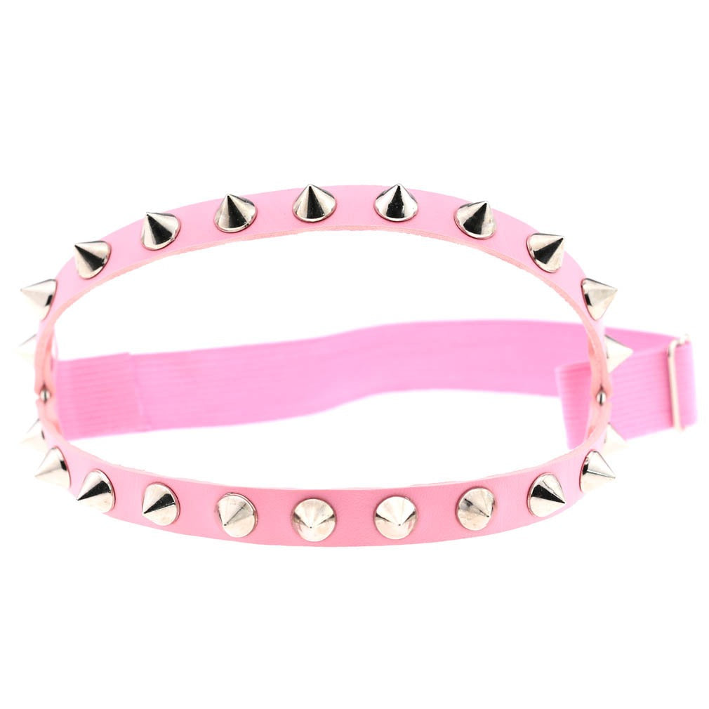 Punk Hip Hop Double Row Rivet Garter with Thigh Ring