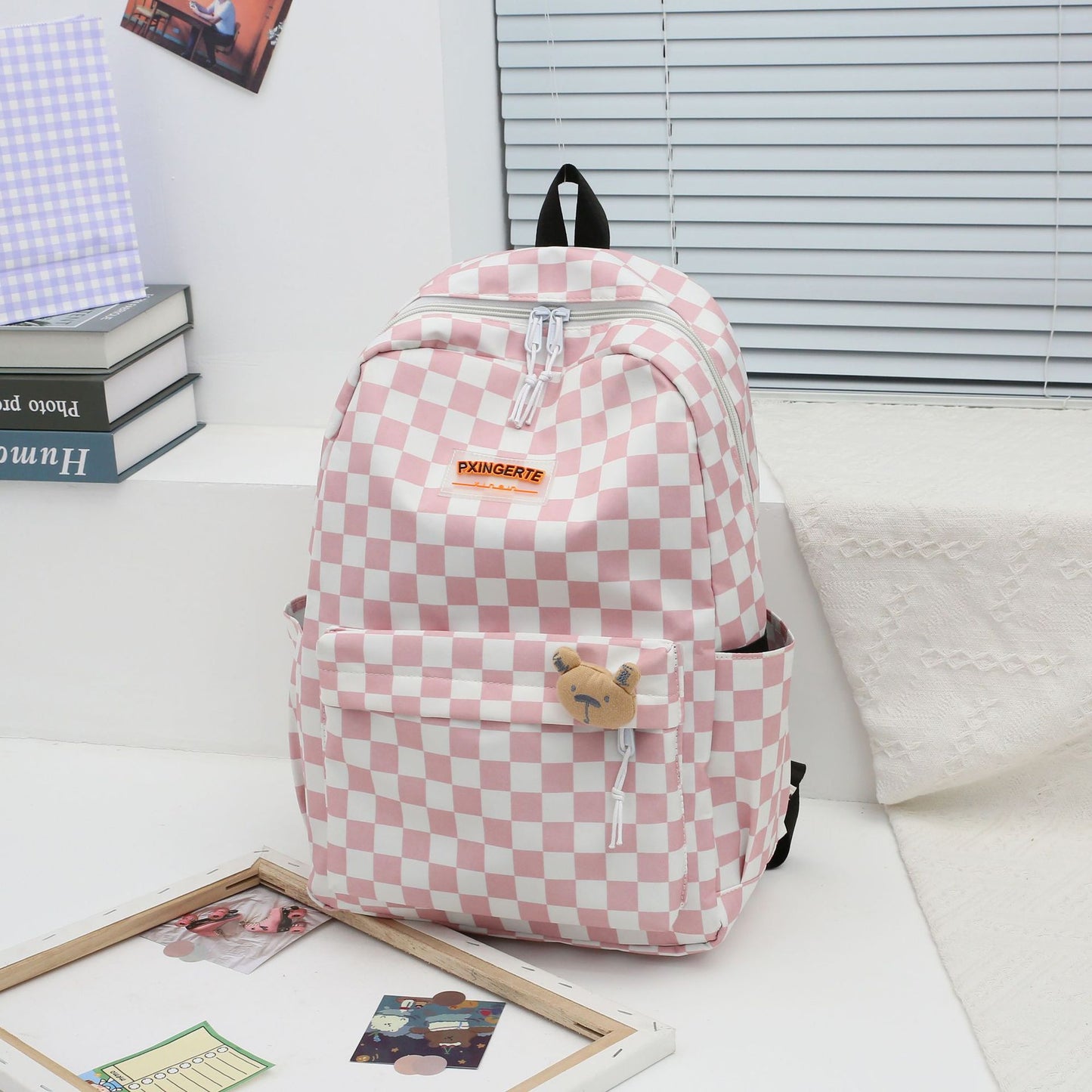 Harajuku Style Plaid Backpack - Large Capacity Schoolbag