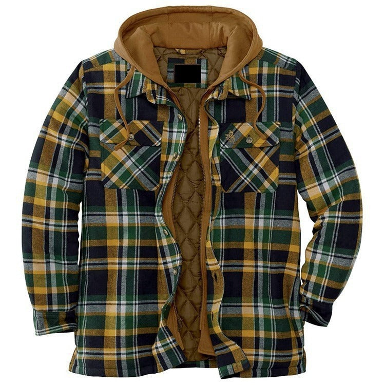 Men's Harajuku Plaid Jacket - Cotton 3D Printed Coat
