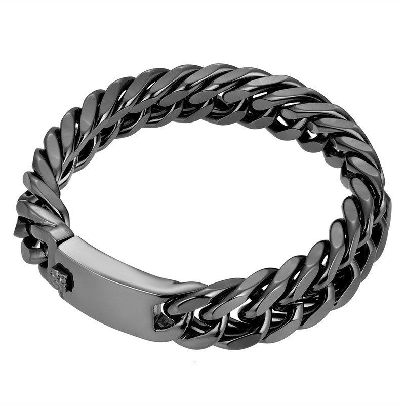 Trendy 18K Gold Plated Double Buckle Bracelet for Men