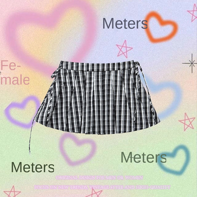 Harajuku Style Plaid Pleated Skirt - High Waist A-Line