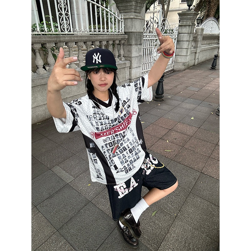 Harajuku Style Loose Casual Jersey Top