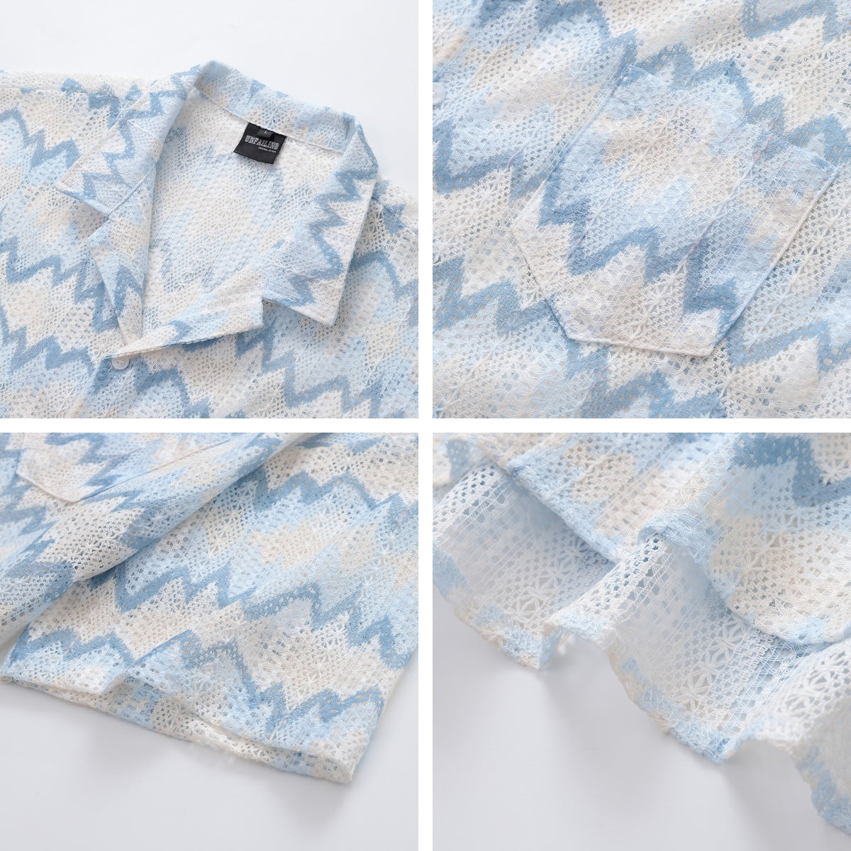 Retro Hollow Design Breathable Short Sleeve Shirt