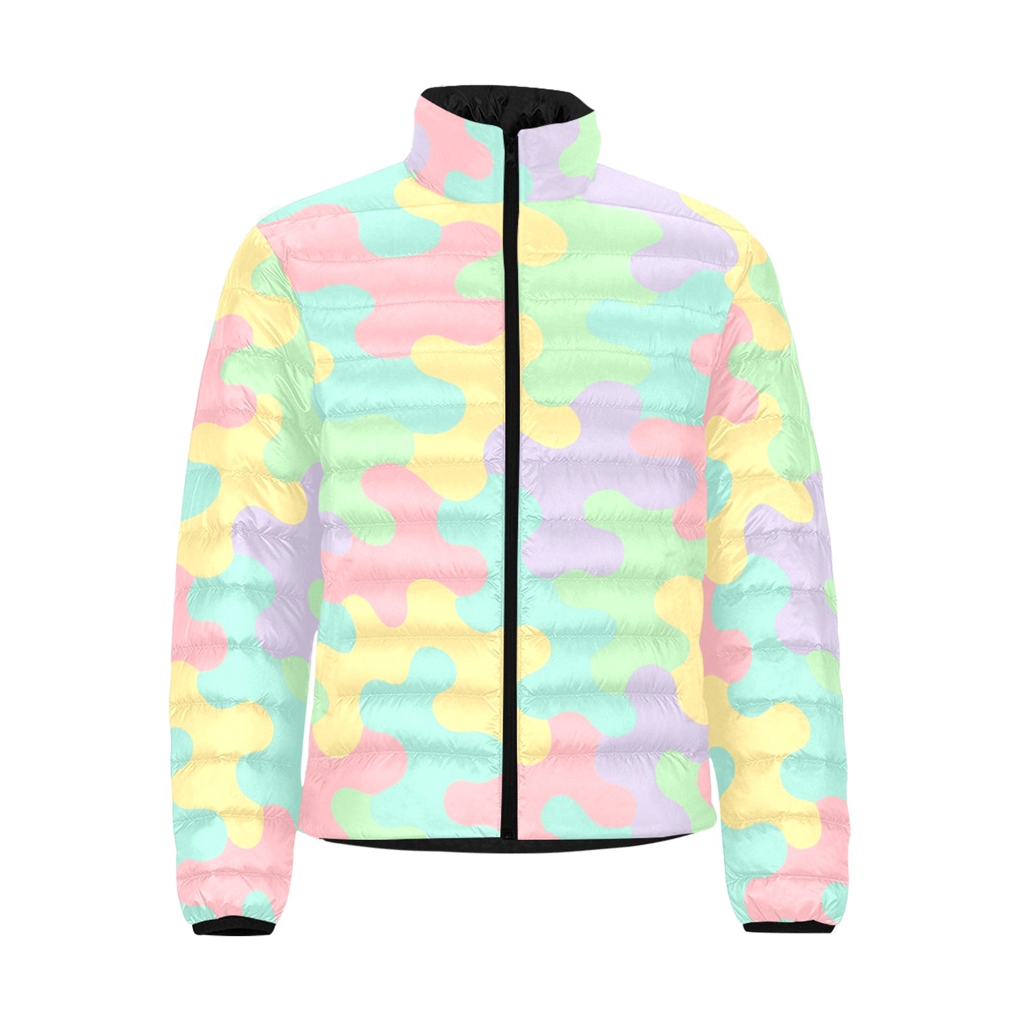 Harajuku Pastel Rainbow Camo Bomber Jacket