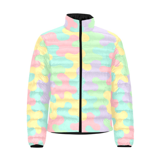 Harajuku Pastel Rainbow Camo Bomber Jacket