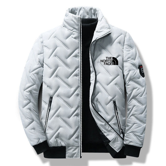 Trendy Men's Diamond Shaped Cotton Coat with Fleece