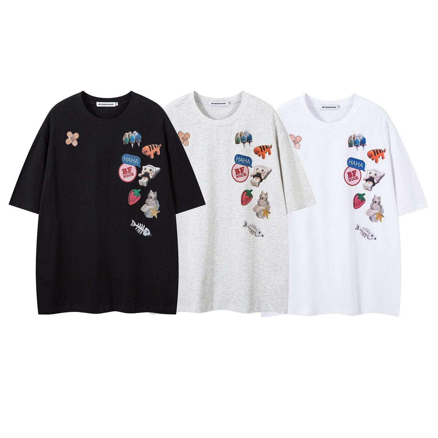 Street Fun Cartoon Print T-Shirt - Unisex Casual Top