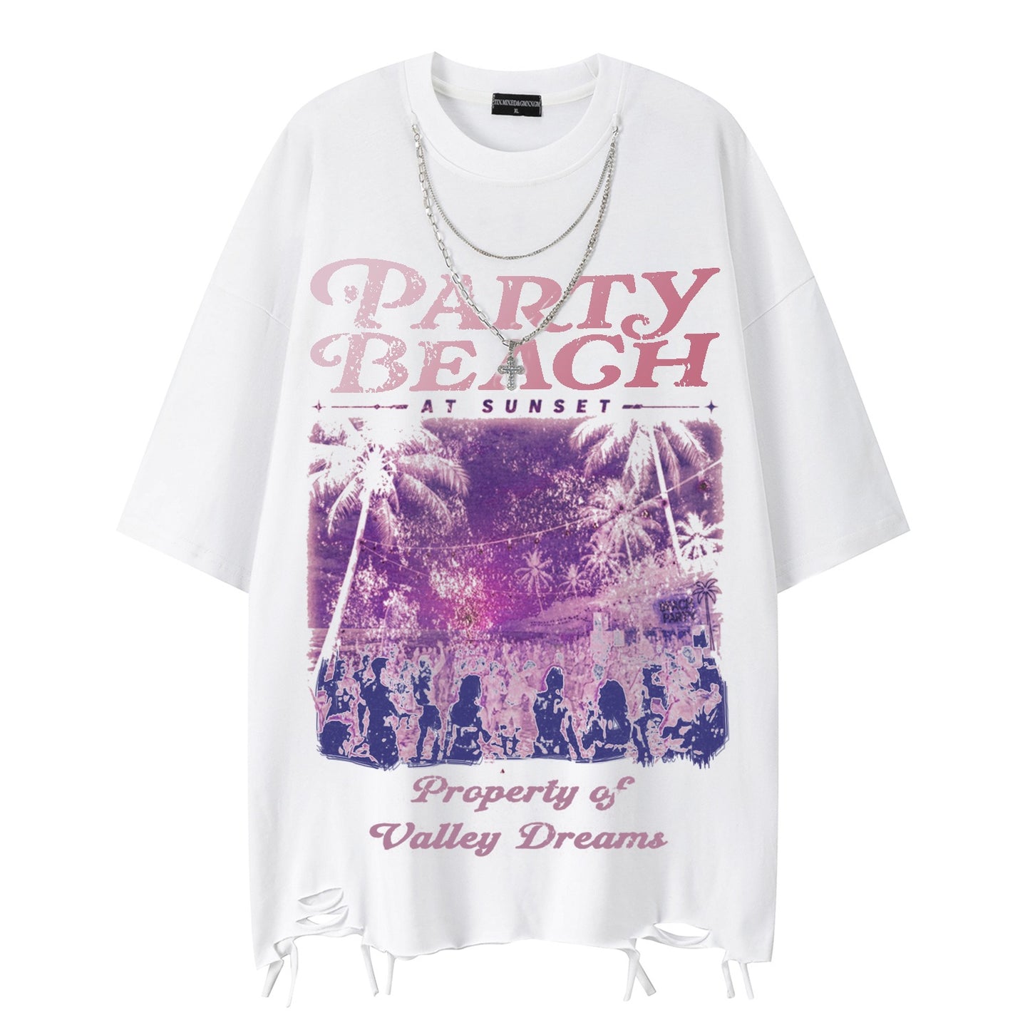 Harajuku Beach Party Printed Short-Sleeved Shirt — Cotton Loose Fit, Fragmented Flowers