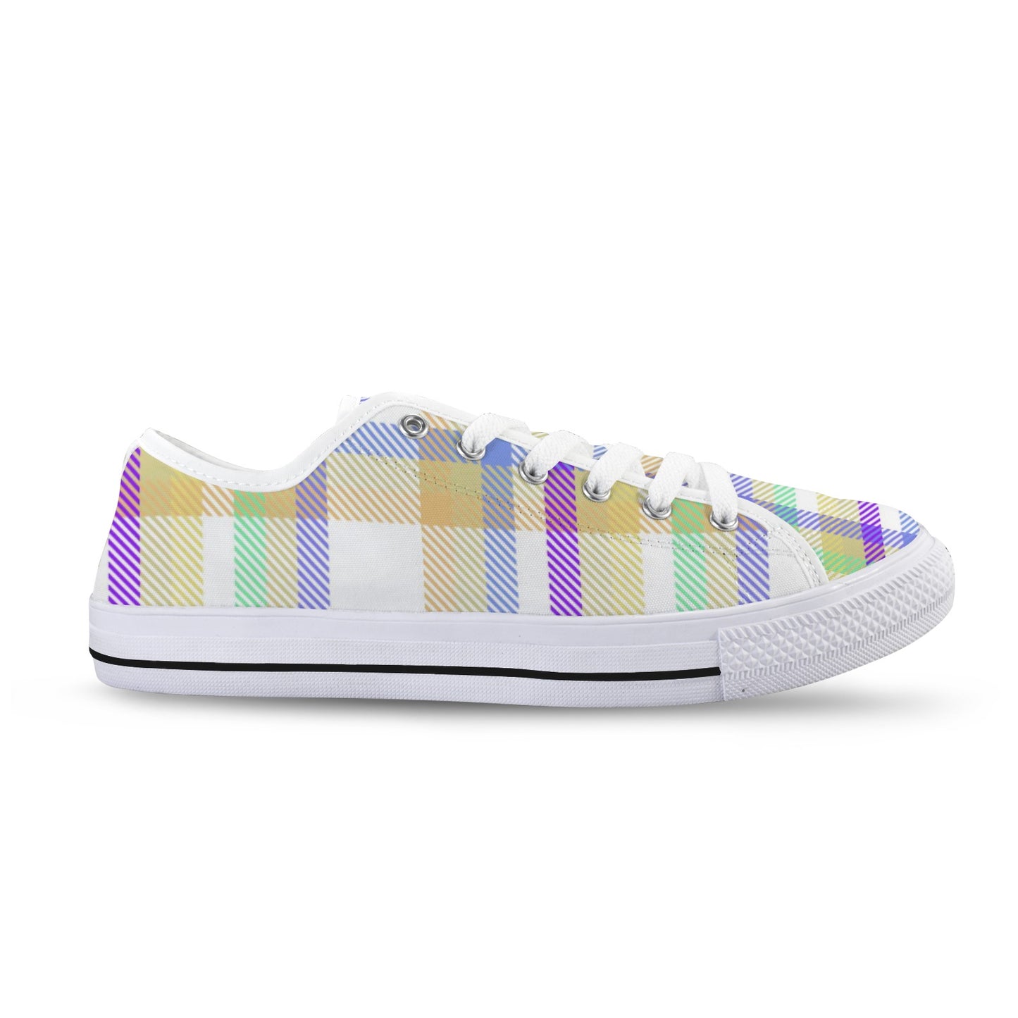 Pastel Plaid Low Top Women's Shoes