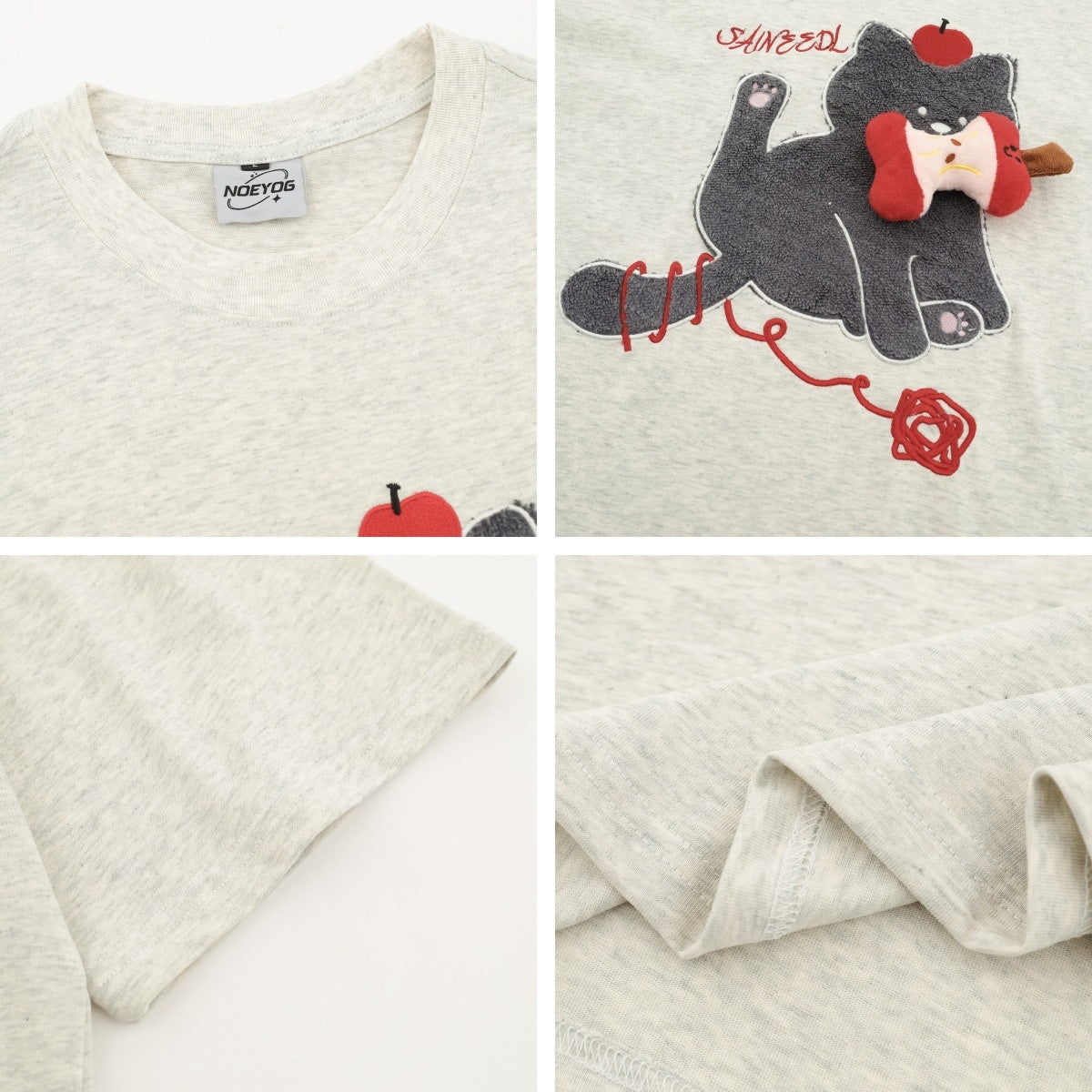 Playful Kitten Graphic Short Sleeved T-Shirt