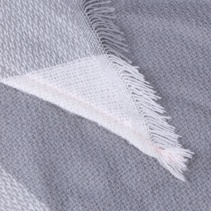 Harajuku Style Winter Triangle Scarf - Cashmere Plaid Shawl