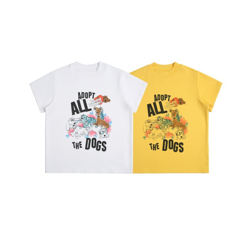 Playful Graffiti Dog Tee - Unisex Loose Fit