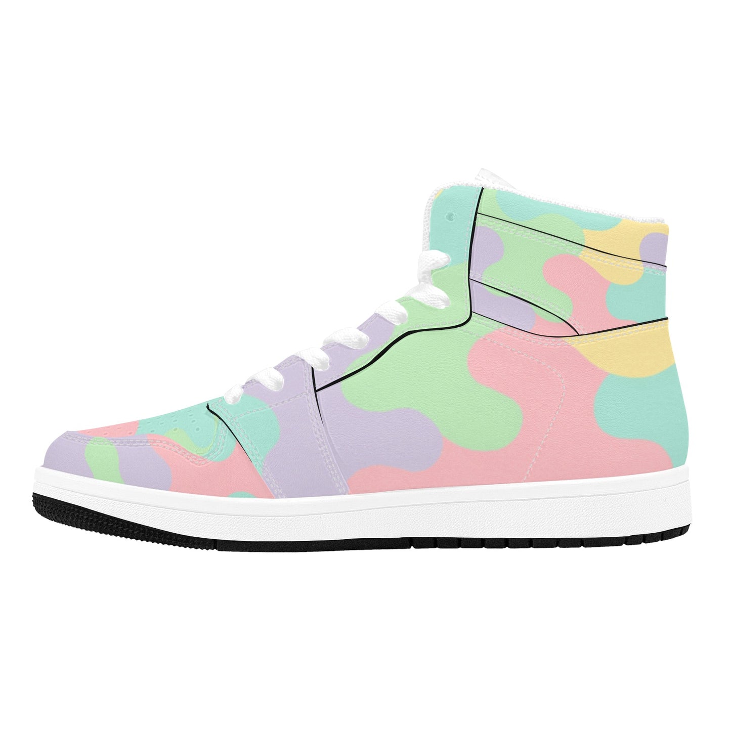 Harajuku Pastel Rainbow Camo Men's High Top Sneakers