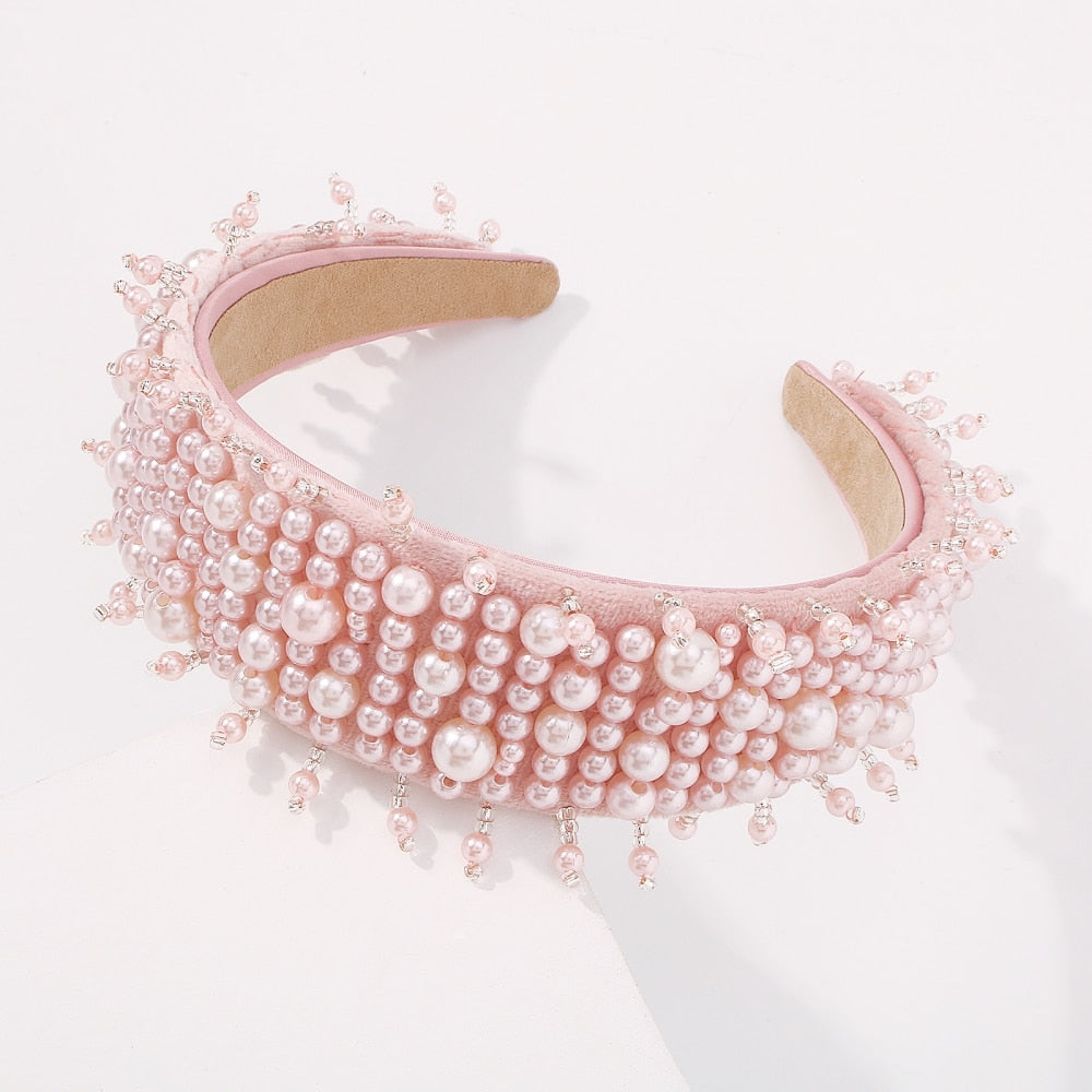 Elegant Handmade Imitation Pearl Hairband