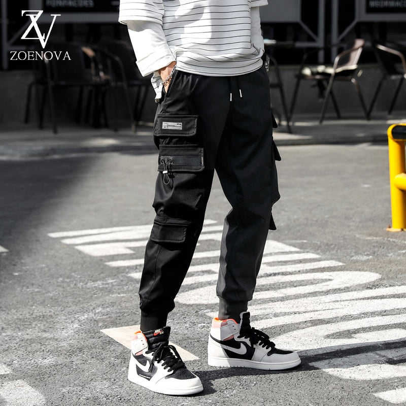 HIQOR Harajuku Multi Pocket Cargo Pants - Hip Hop Streetwear