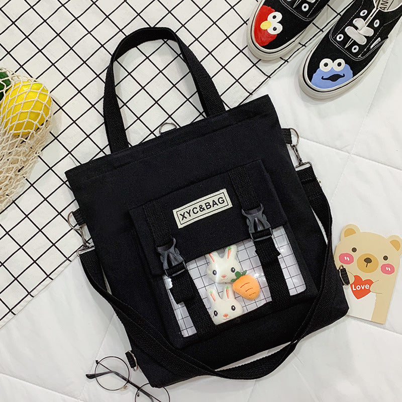 Harajuku Style Transparent Canvas Messenger Bag