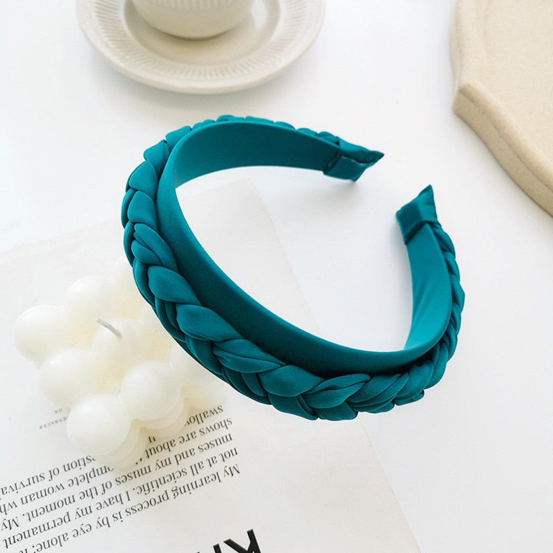 Hair Hoop Solid Color Braided Headband