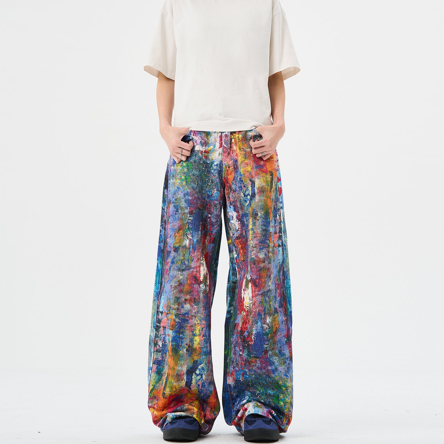 Color Printed Splash Ink Jeans