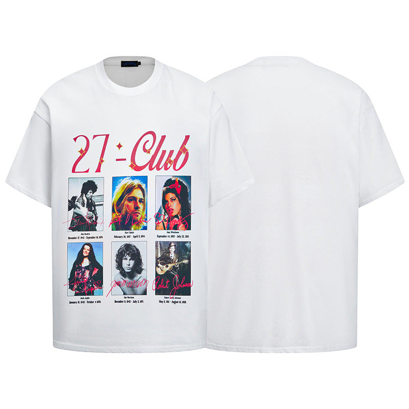 Vintage Harajuku Band Print Short Sleeve T-Shirt