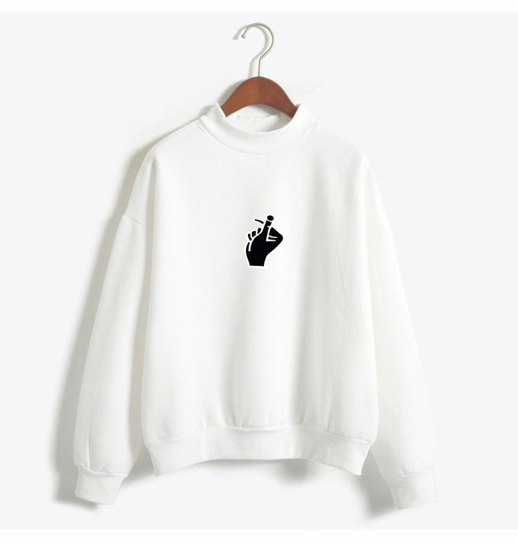 Playful Love Gesture Crewneck Sweatshirt for Women