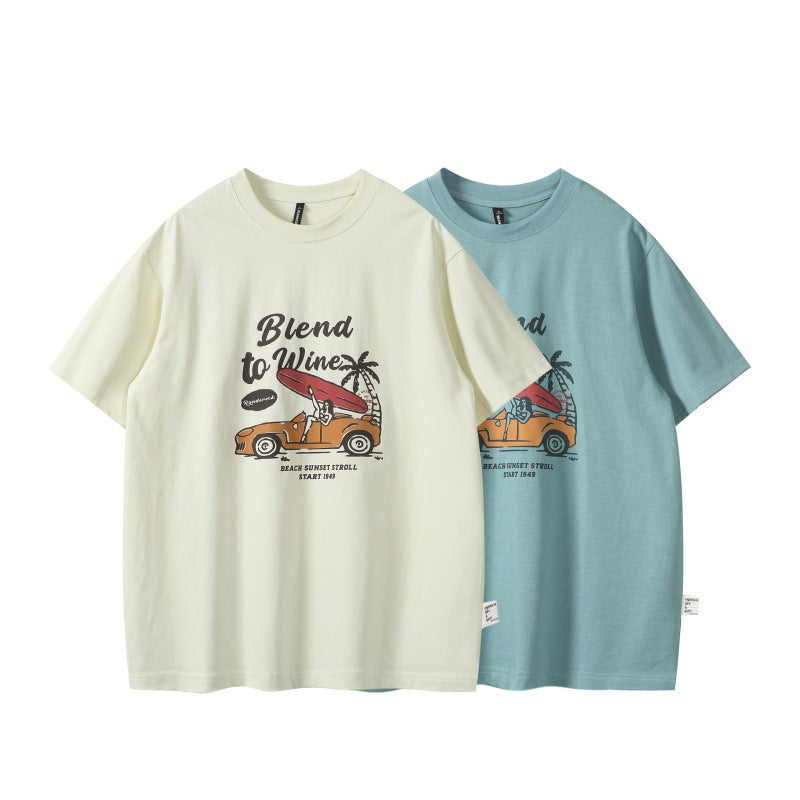 Playful Cartoon Print Casual Loose T-Shirt