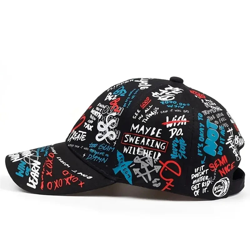 Harajuku Style Graffiti Baseball Cap - Adjustable Snapback