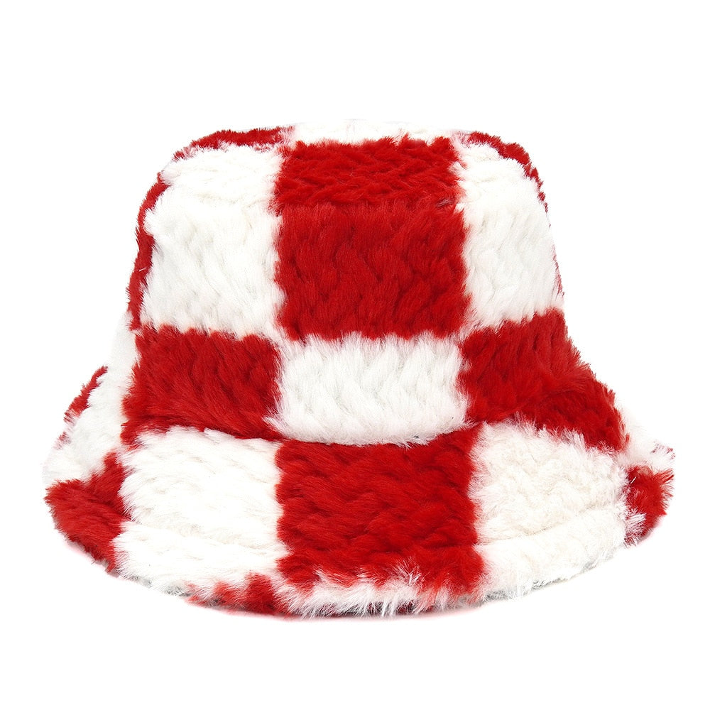 Camouflage Faux Fur Bucket Hat - Warm & Stylish Fisherman Hat