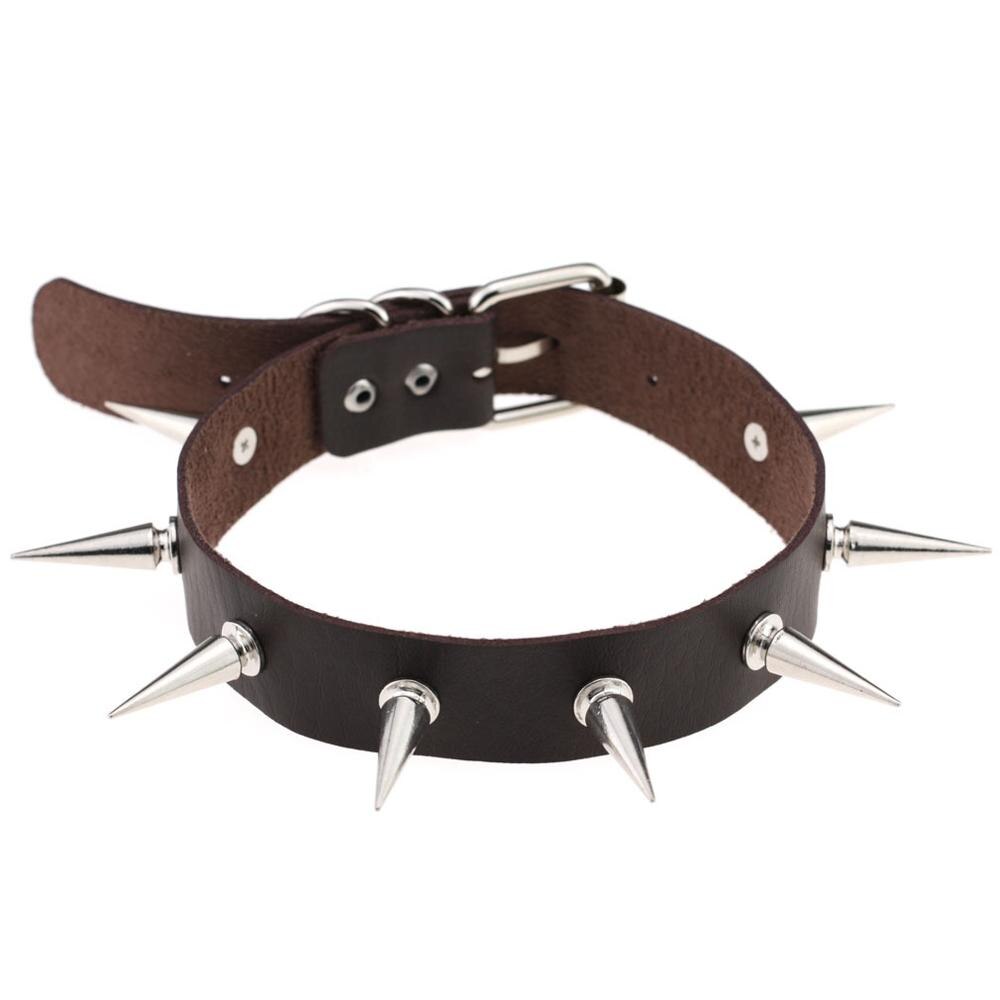 Gothic Black Spike Choker Belt for Women