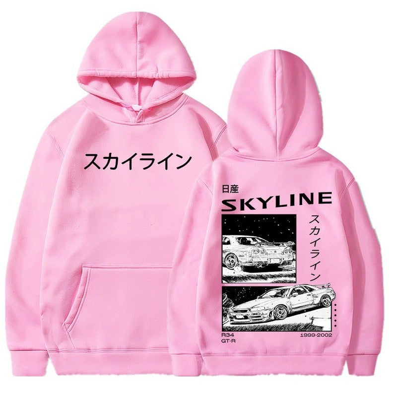 Skyline Initial D Anime Hoodie - Harajuku Style