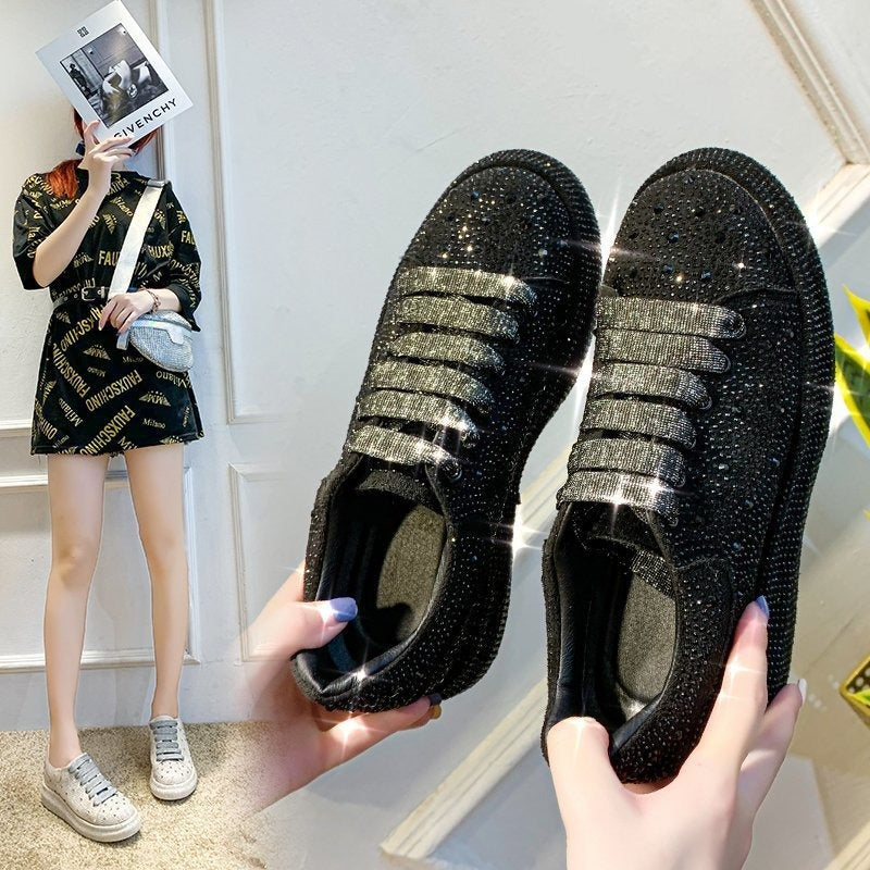 Trendy Full Diamond Sponge Cake Sole Sports Shoes