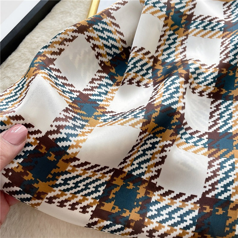 Harajuku Style Checkered Square Scarf