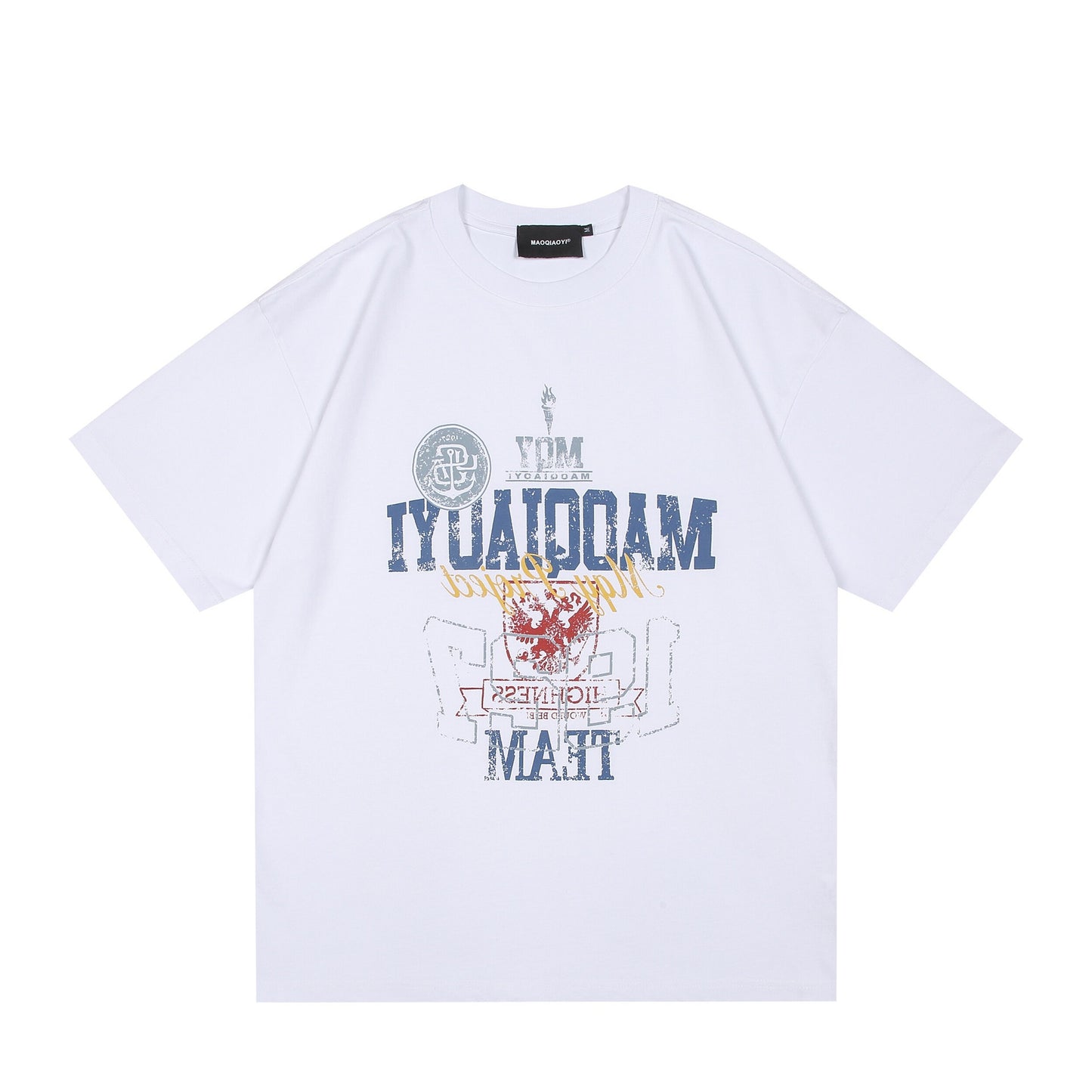 Vintage Washed Letter Print Loose Fit Short Sleeve Tee