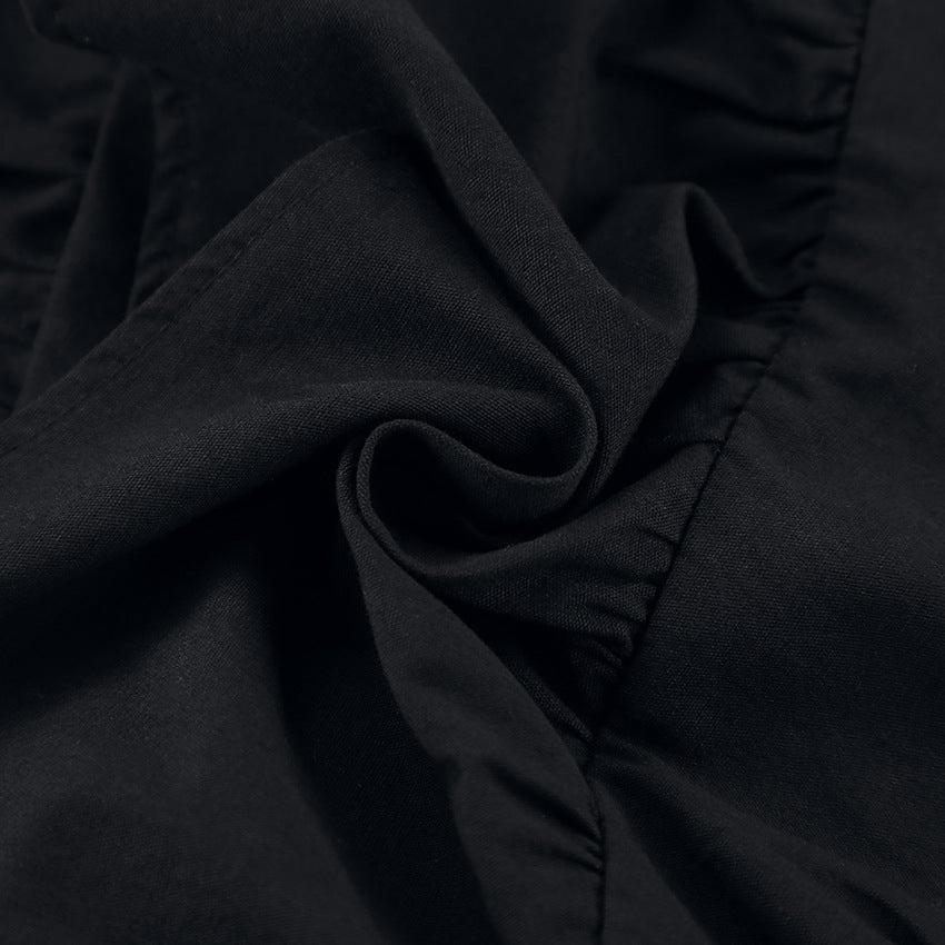 Harajuku Style A-Line Skirt - Versatile Black Short Skirt