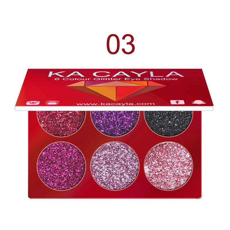 6 Colors Diamond Sequin Eyeshadow Palette