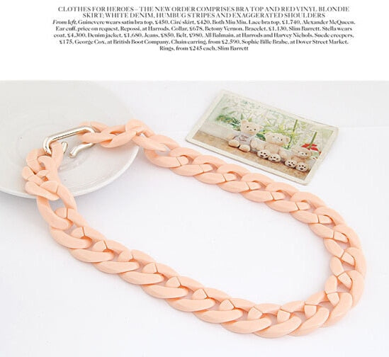 Colorful Chunky Chain Necklace for Women - Harajuku Style