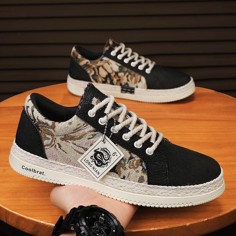Trendy Harajuku Men's Casual Linen Board Shoes