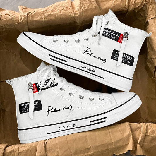 Harajuku High Top Canvas Shoes - Trendy Men's Footwear