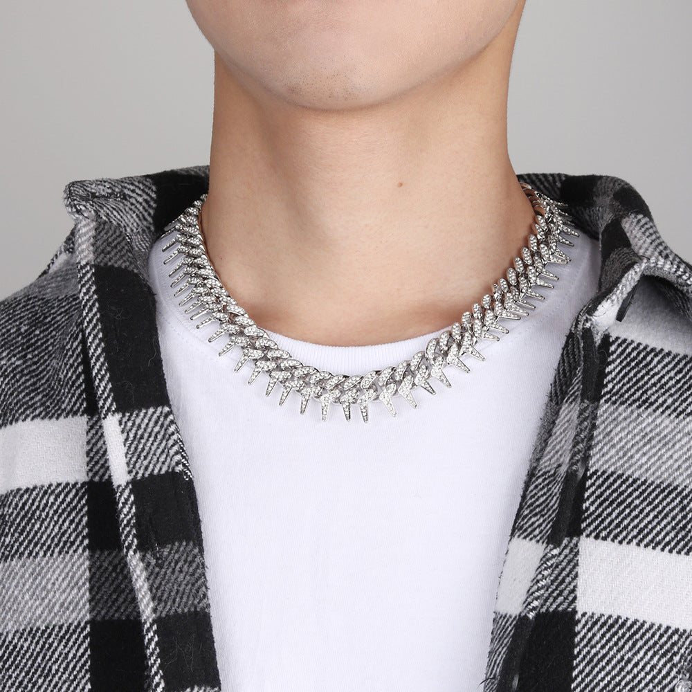 Men's Harajuku Thorns Cuban Necklace - Hip Hop Spike Chain