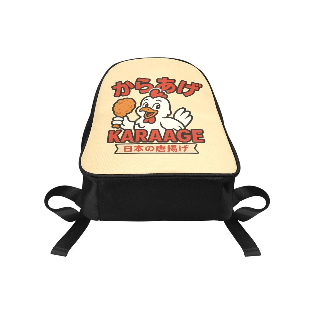 Karaage Fried Chicken Logo Canvas Backpack