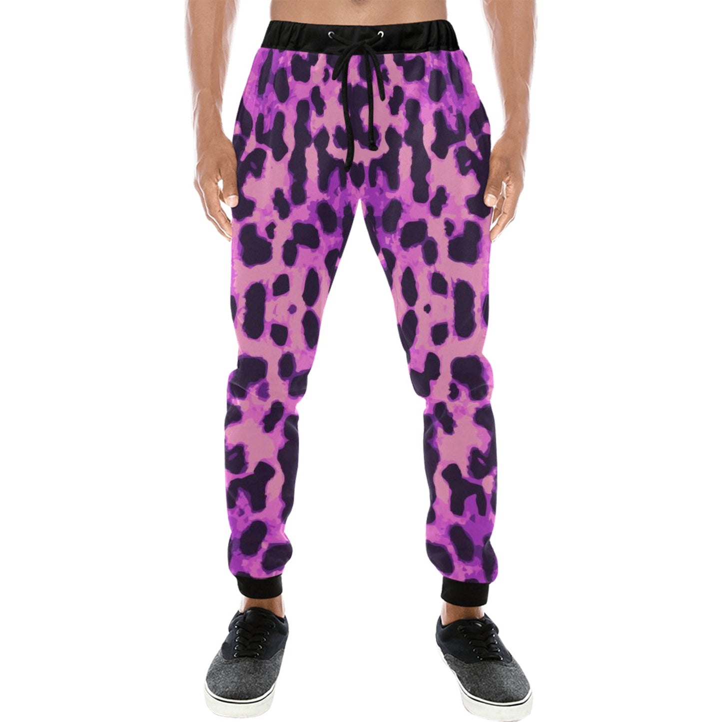 Purple Leopard Casual Baggy Slacks Joggers